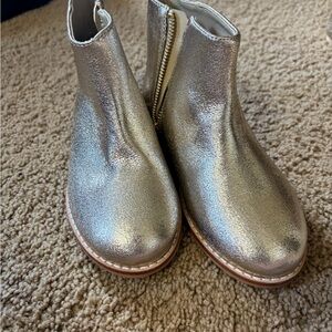 Janie and Jack Girls Gold Ankle Boots size 2